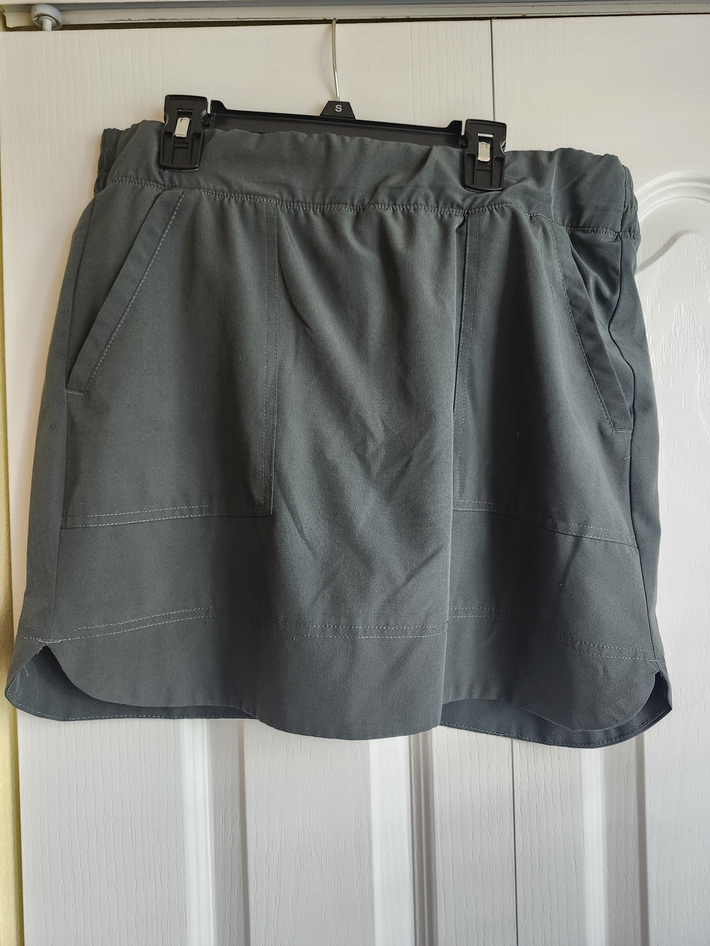 Casual Elastic-Waist Green Womens Skirt